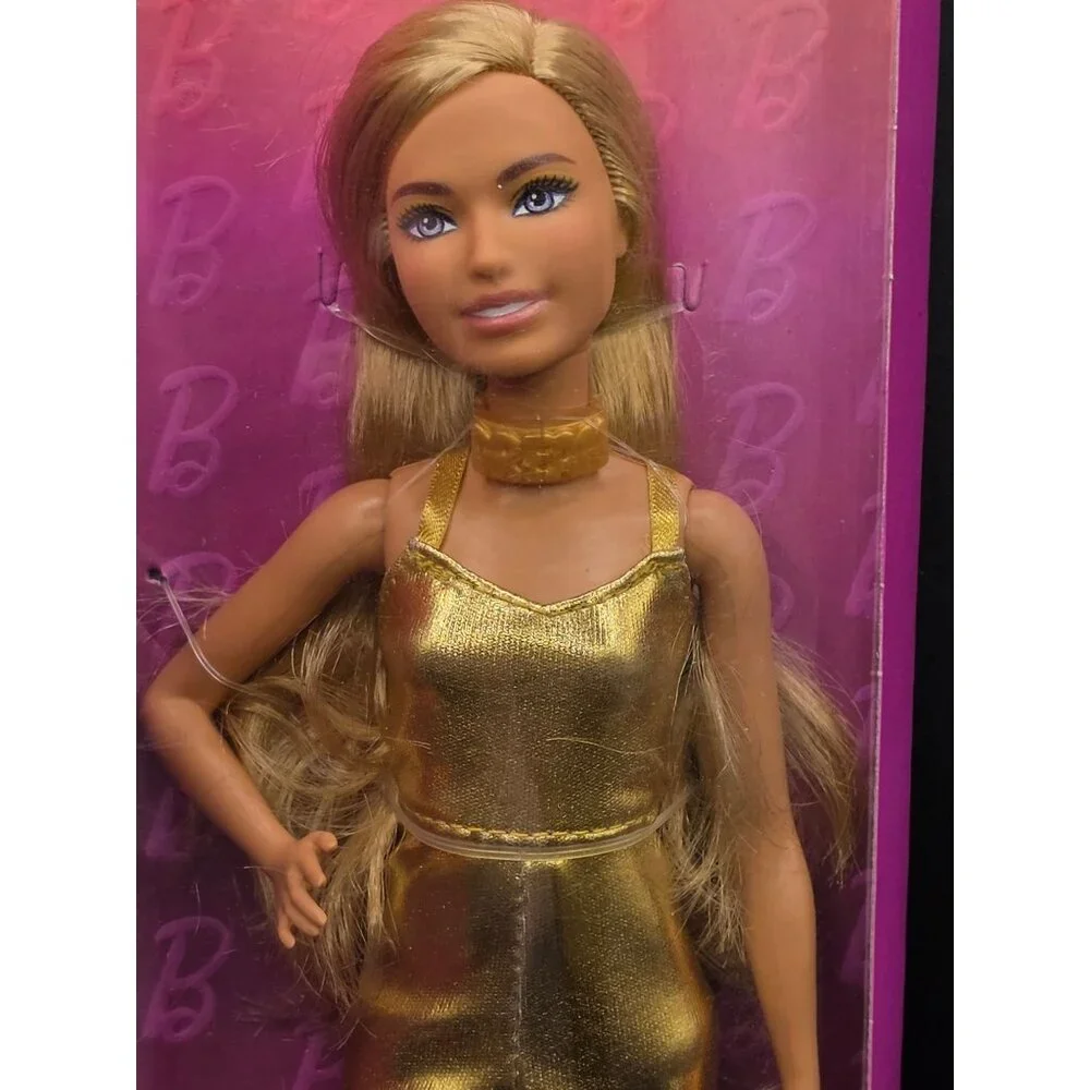 Barbie Fashionistas Doll 222 With Gold Jumpsuit Long Blonde Hair Ages 3+ Mattel - Picture 2 of 8
